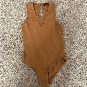 Kendall + Kylie burnt orange bodysuit